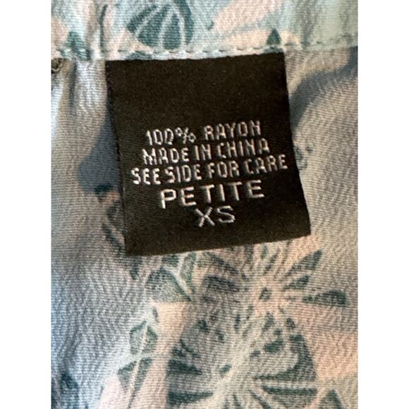 Eddie Bauer XS Petite Blue Floral Midi Dress Cottagecore Prairie Boho - Picture 6 of 12